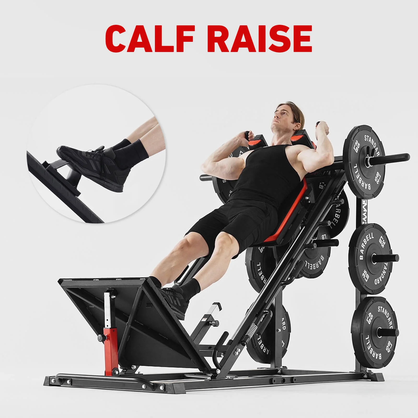 Arete™ 3-In-1 Leg Press Hack Squat Machine With Calf Block - Image 5