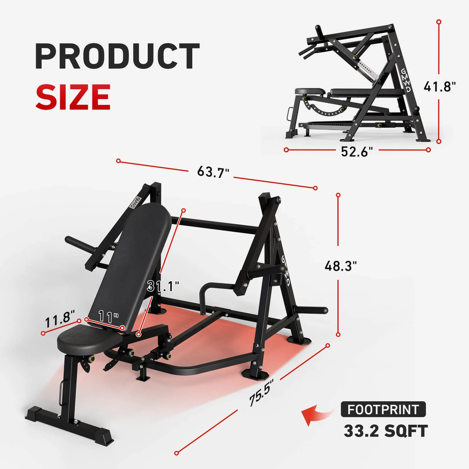 Incline/Decline/Flat Chest Press Machine V3 - Image 3