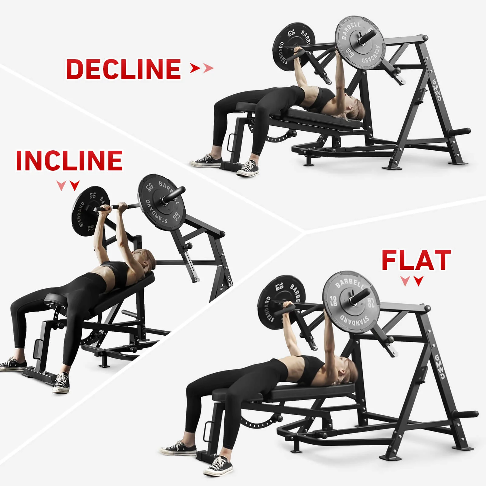 Incline/Decline/Flat Chest Press Machine V3 - Image 4