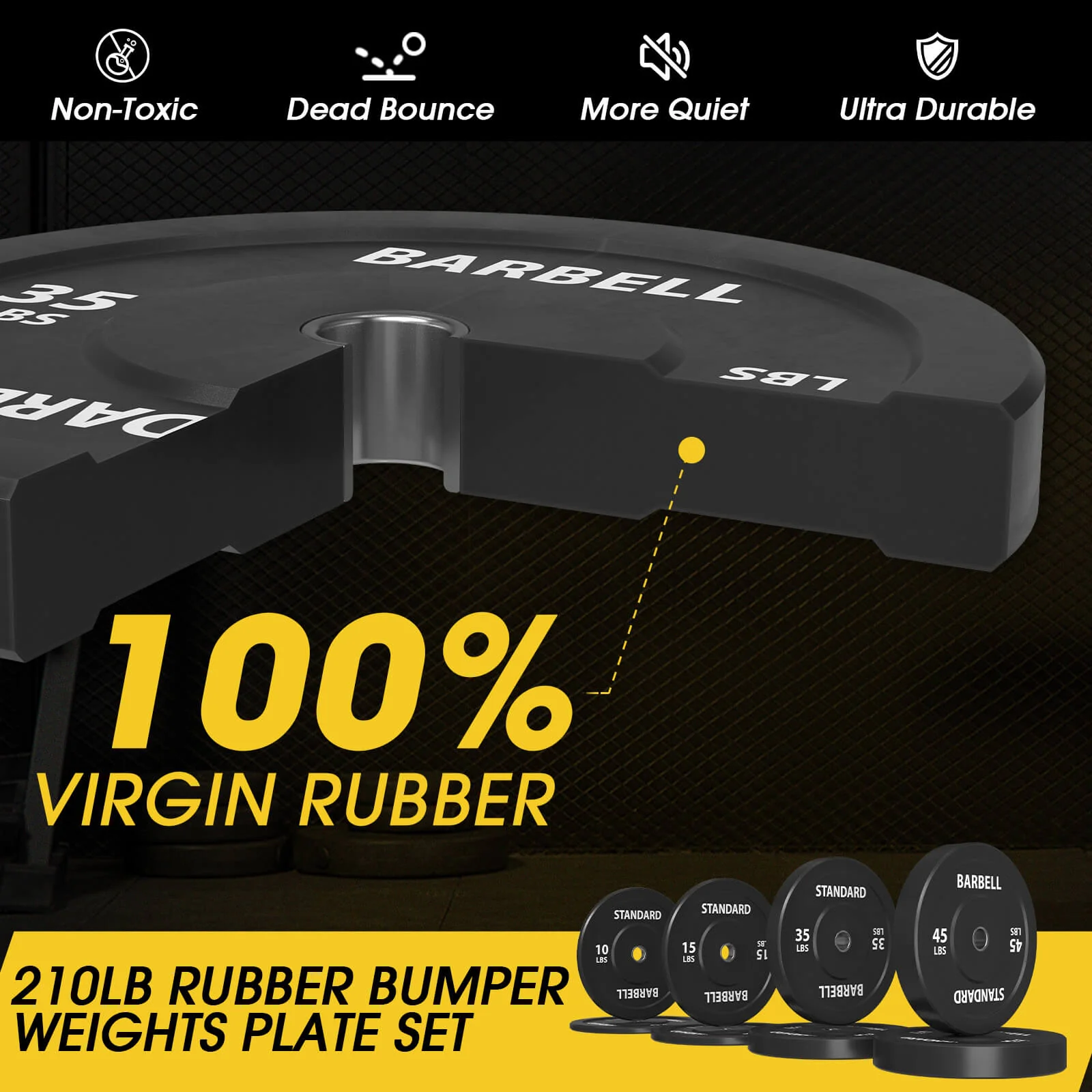 EZ Grip Olympic Bumper Plates 230LBS Combo - Image 4